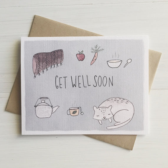 Get Well Soon Cat Greeting Card