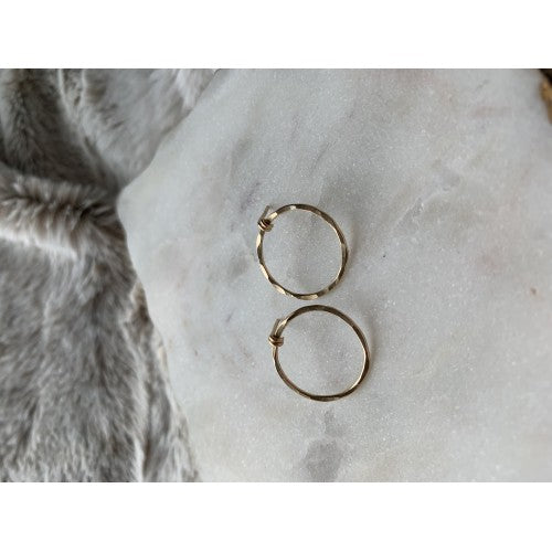 Orbit Hammered Hoop Studs