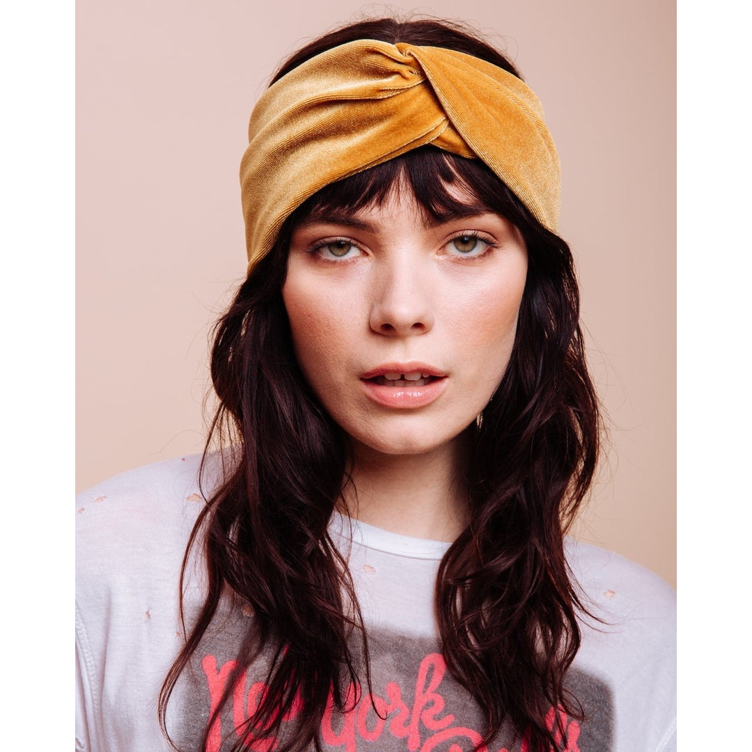Velvet Gold Turban Headband