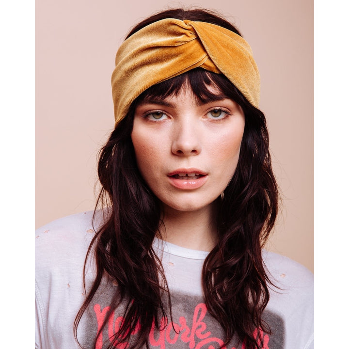Velvet Gold Turban Headband