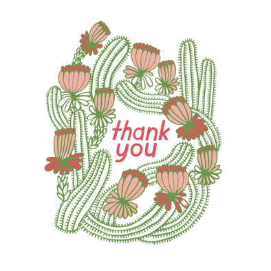 Cactus Thank You Card (Set of 6)