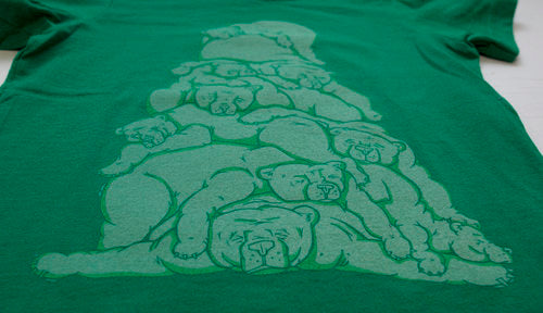 Green Bear Pile Tee-Toddler/Kids