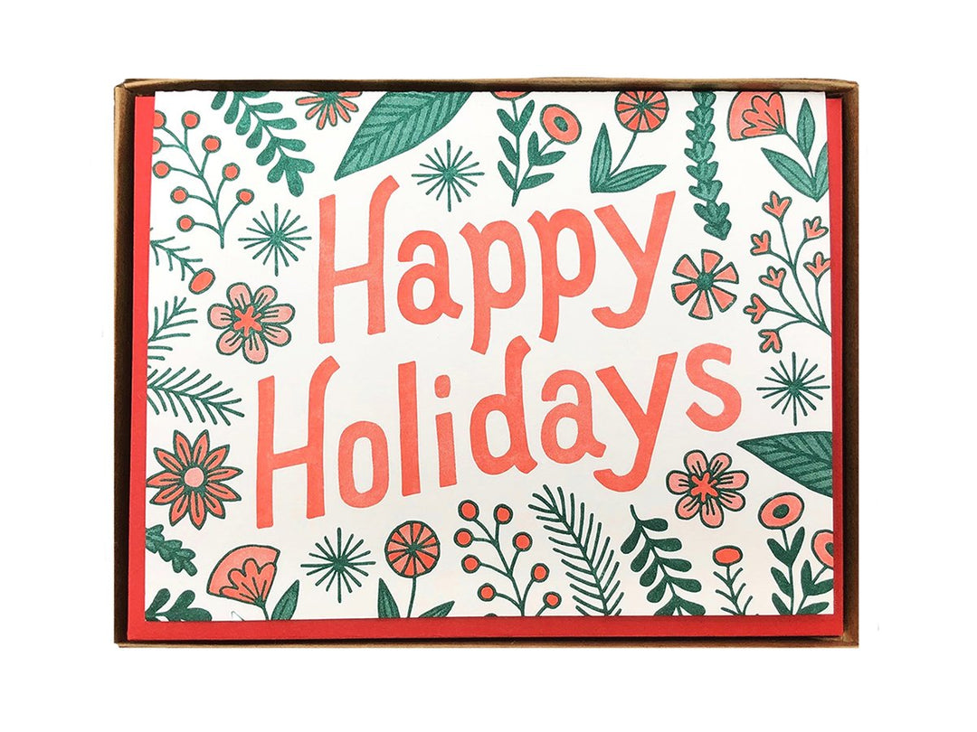 Happy Holidays Flora Boxed Set of 6 Cards