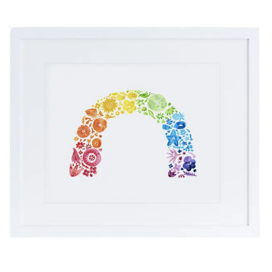 Rainbow Flower Arch Art Print