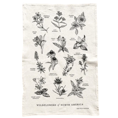 Wildflowers of North America Tea Towel