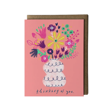 Pink Bouquet Thinking of You Sympathy Card