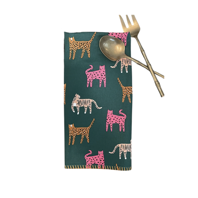 Colorful Wild Cats Tea Towel