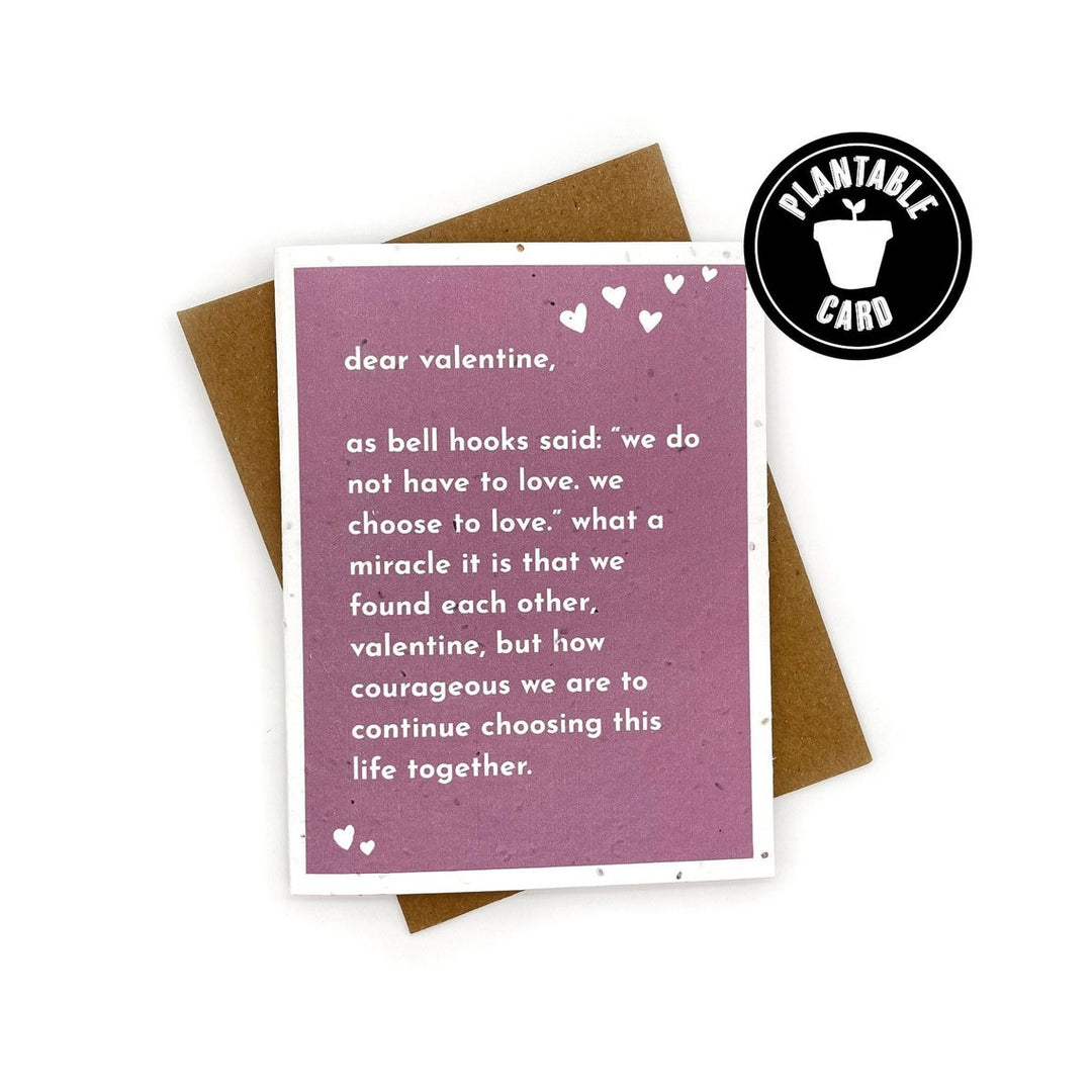 Bell Hooks Dear Valentine Seed Paper Card