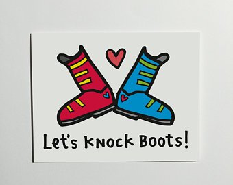 Let's knock boots! Greeting card