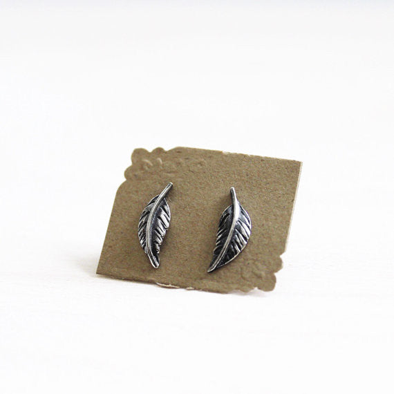 Feather Post Earrings - Sterling Silver*