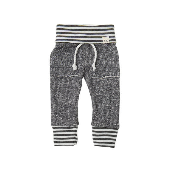 Dark Grey Stripe Baby Sweatpants