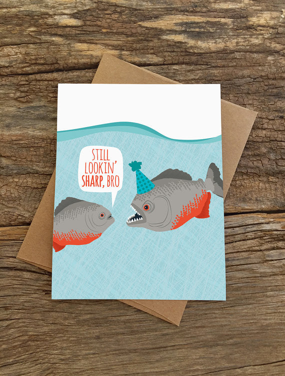 Piranhas Birthday Card