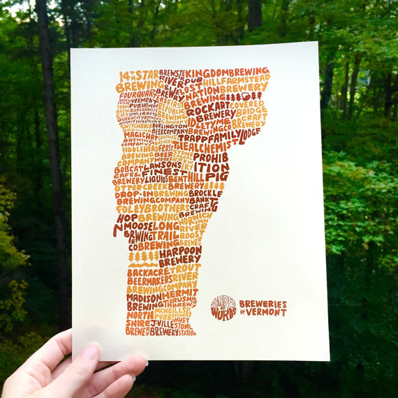 Breweries of Vermont 8x10 Art Print