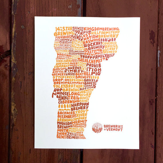 Breweries of Vermont 8x10 Art Print