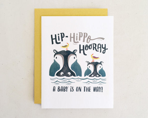 Hip Hippo Hooray Baby on the Way! Baby Card