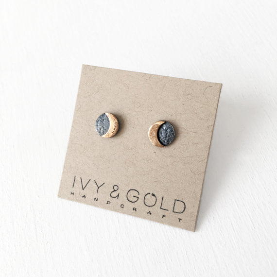 Solar Eclipse Earrings, Sterling Silver and Gold Fill*