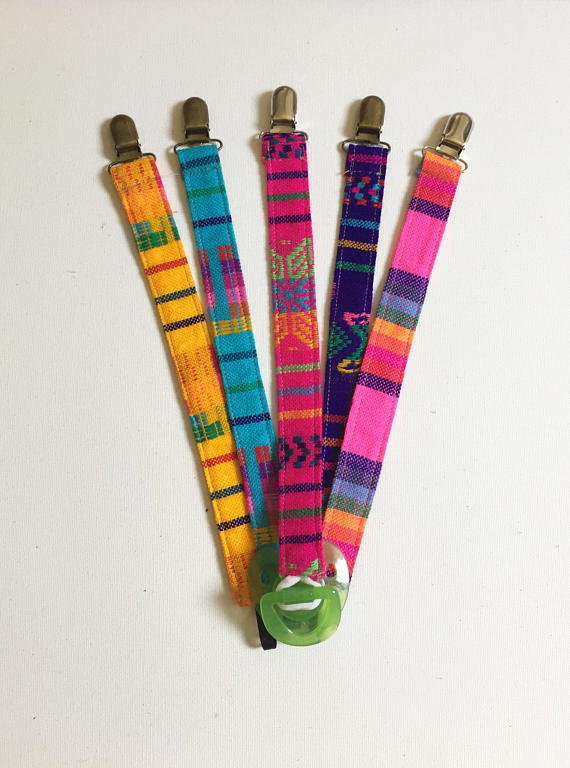 Pacifier Clips Mexican Cambaya   Serape Assorted colors