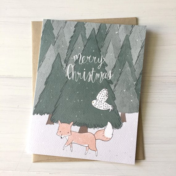 Fox & Owl Greeting Card