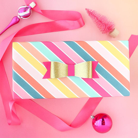 Rainbow Candy Stripe Wrapping Paper Sheets