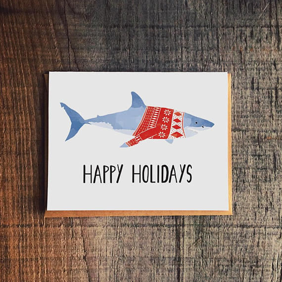 Holiday Shark Greeting Card