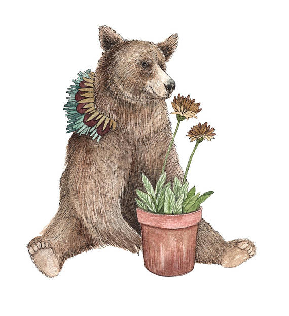 Critters and Plants: Bear - Greeting Card