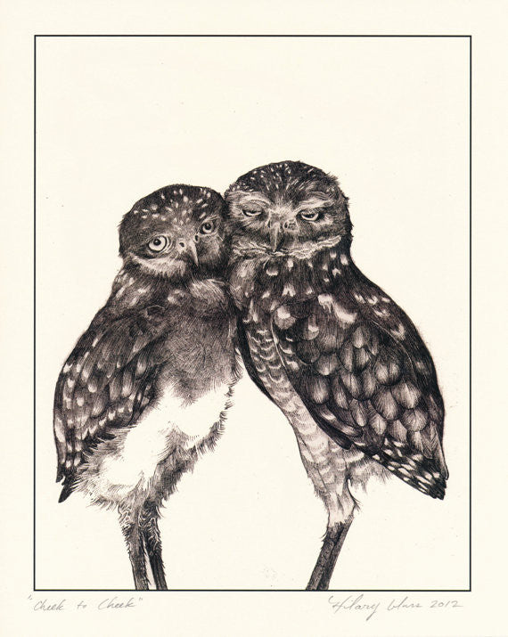 Cheek to Cheek Burrowing Owls Print