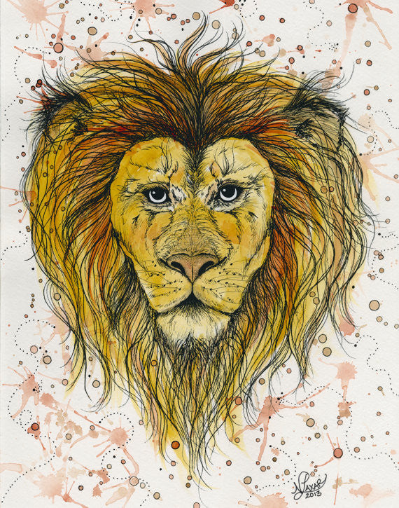 Lion 8x10 Print // by Nikki Laxar Art