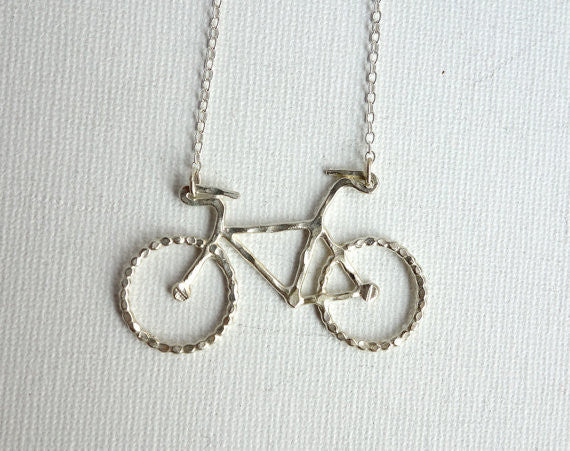 Sterling Silver Bicycle Necklace