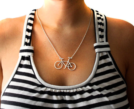 Sterling Silver Bicycle Necklace