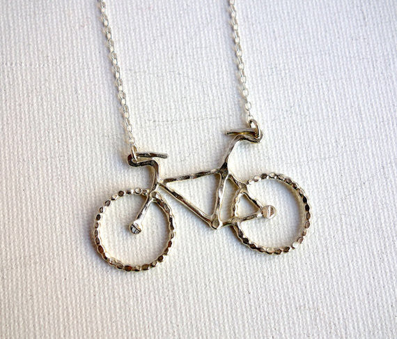 Sterling Silver Bicycle Necklace