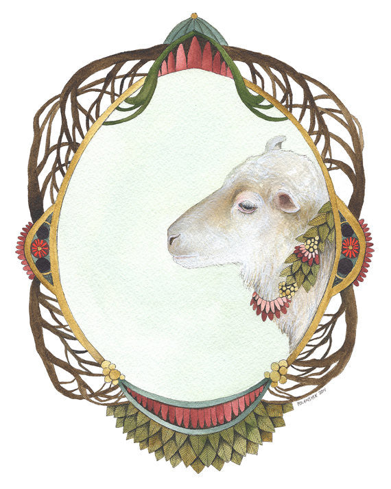 Quilted Portrait: The Sheep - Greeting Card