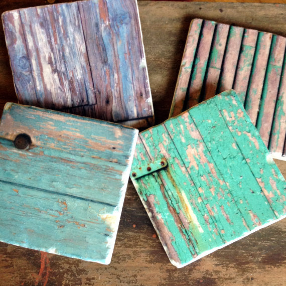 Chipping Paint Coasters // Set of 4