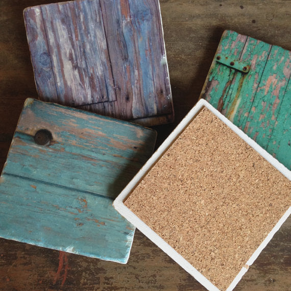 Chipping Paint Coasters // Set of 4