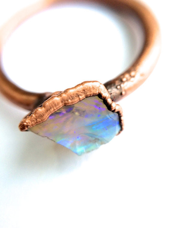 Raw Opal Ring (Large Stone)