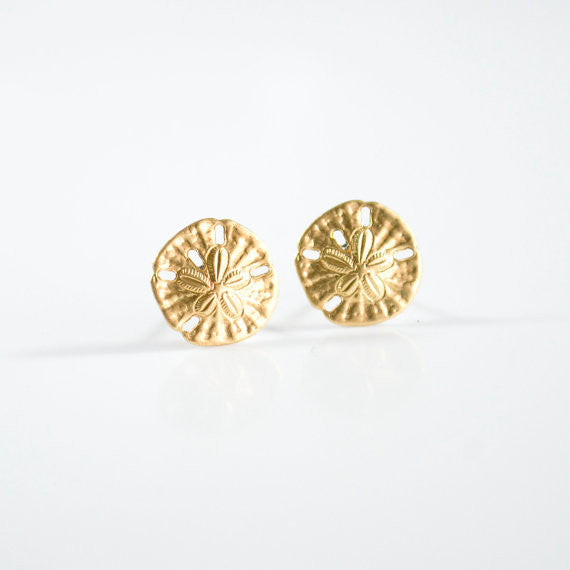 Brass Sand Dollar Earrings