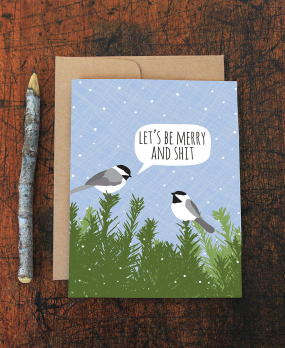 Merry and Shit Chickadee Card Boxed Set
