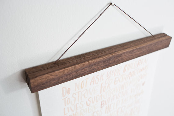 Wooden Poster Hanger - Walnut 10 inches