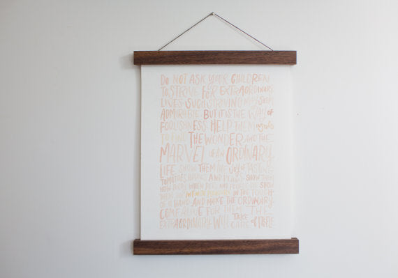 Wooden Poster Hanger - Walnut 12 inches