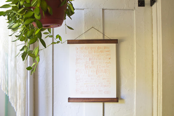 Wooden Poster Hanger - Walnut 12 inches
