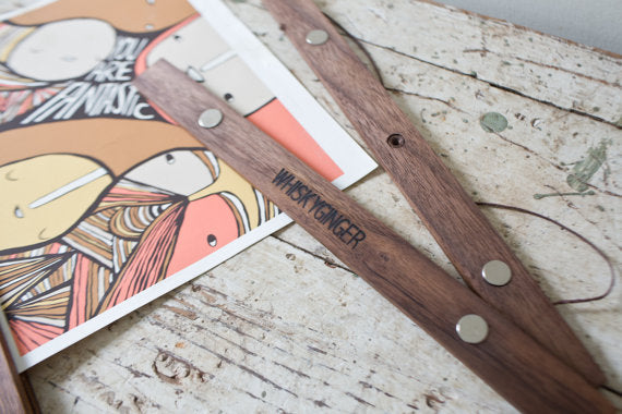 Wooden Poster Hanger - Walnut 10 inches