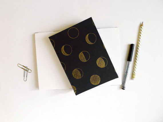 Gold Moon Phase Coptic Notebook