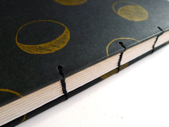 Gold Moon Phase Coptic Notebook