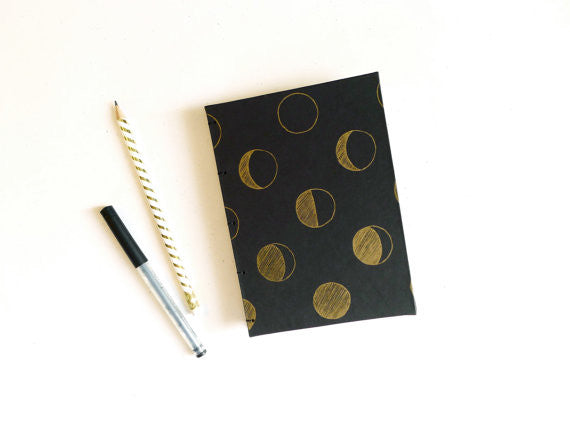 Gold Moon Phase Coptic Notebook