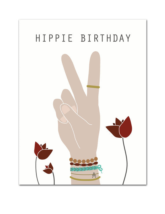 Hippie Birthday Greeting Card