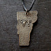 Brass Vermont Pendant Necklace on Waxed Cotton Cord
