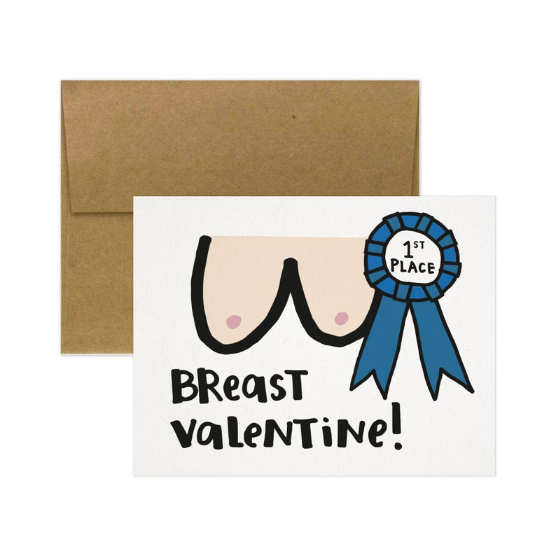 Breast Valentine Greeting Card