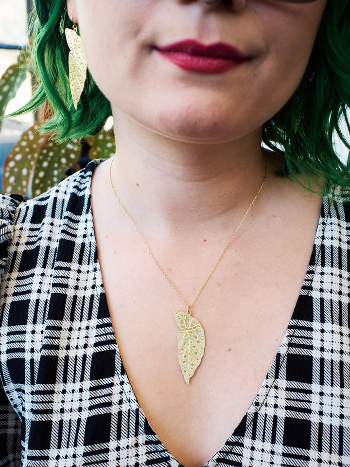 Polkadot Begonia Leaf Necklace