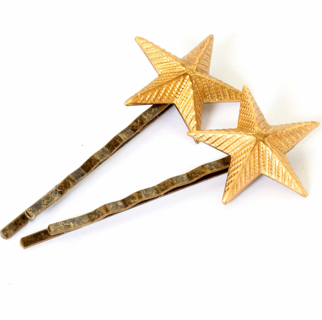 Golden Star Bobby Pins Set of Two