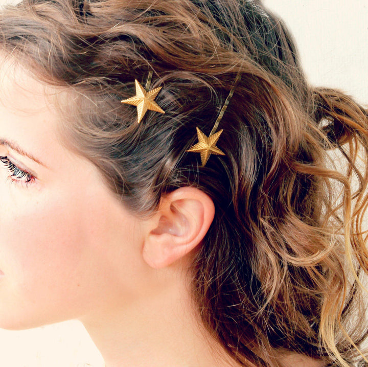 Golden Star Bobby Pins Set of Two