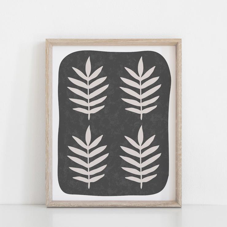 Art Print Palm Leaf - Black